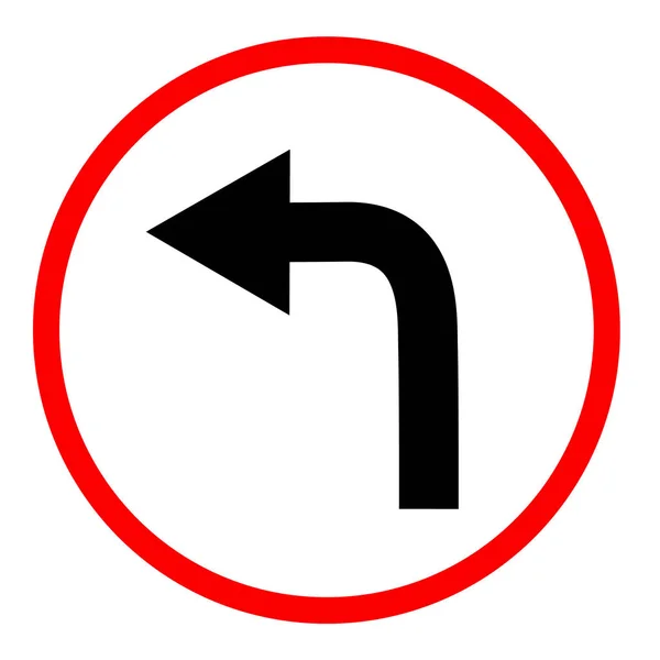 在白色背景上向右拐 向右拐符号 平坦的风格 左转前面的牌子 交通标志 — 图库矢量图片