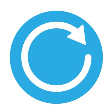 Beyaz arka plan üzerinde Update simgesi. düz stil. yenileme veya işareti yineleyin. sembolü yeniden. 