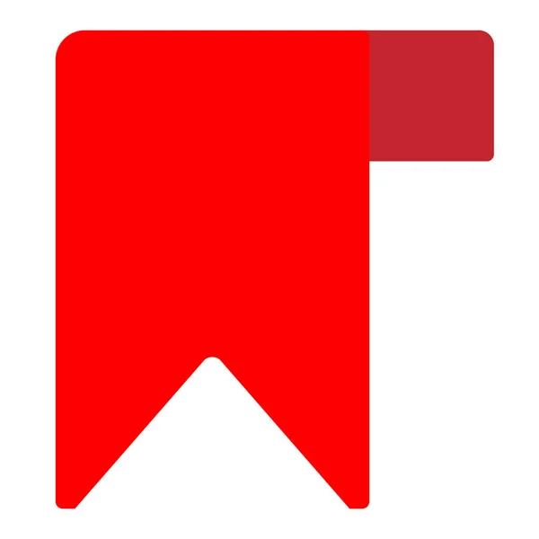 Lesezeichen Rotes Lesezeichen Symbol Auf Weißem Hintergrund Flacher Stil — Stockvektor