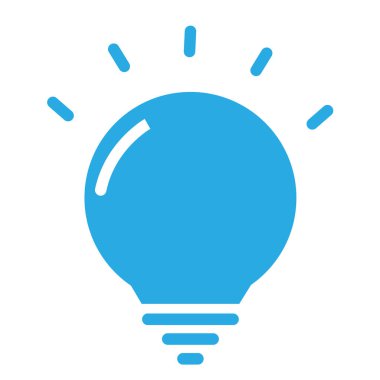 Beyaz arka plan üzerinde trendy düz stil yaratıcı kutsal kişilerin resmi. web sitesi tasarımı, logo, app, UI mavi yaratıcı simgesi. ampul yaratıcı ışık sembolü. ampul işareti.