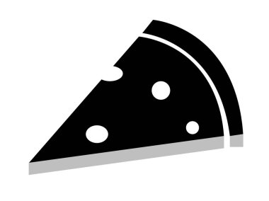 Beyaz arka plan üzerinde trendy düz stil pizza simgesini. web sitesi tasarımı, logo, app, UI pizza yaratıcı simgesi. siyah pizza işareti.