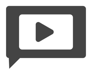 Video sohbet simgesi beyaz arka plan üzerinde. düz stil. web sitesi tasarımı, logo, app, Kullanıcı arabirimi için video sohbet etmek. video çağrı işareti.