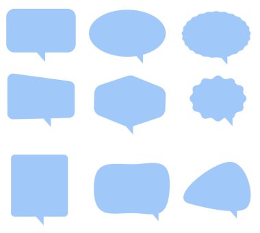 konuşma balonu simgesinin beyaz arka plan üzerinde. düz stil. Boş boş mavi konuşma balonları. konuşma balonu işareti. kabarcık mavi konuşma web sitesi tasarımı, logo, app, Kullanıcı arabirimi için. video çağrı işareti.