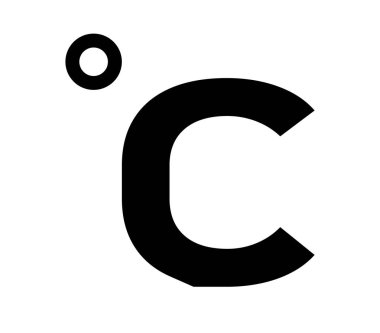 Beyaz arka plan üzerinde trendy düz stilde Celsius simgesi. 