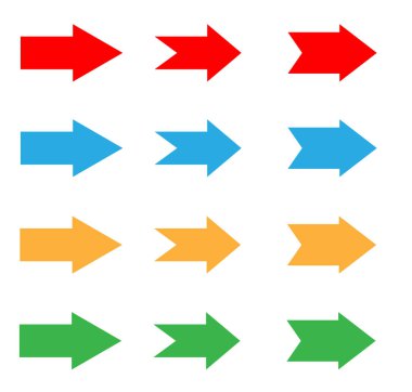 Beyaz arka plan üzerinde trendy düz stilde okları imzala. ok tasarım diyagramı, infographics, grafik, tanıtım, app, için Kullanıcı arabirimi. iş kavramı. 