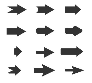 oklar trendy düz stil beyaz arka plan üzerinde oturum. 