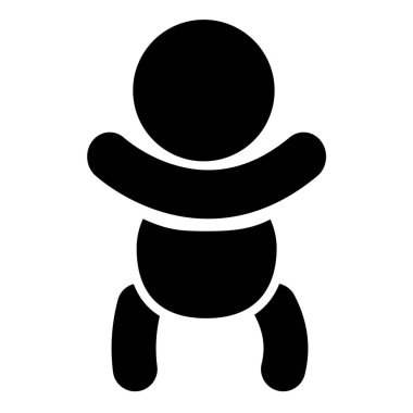 Beyaz arka plan bebek simgesi. sembolleri değiştirme bebek bezi. düz stil. Bebek için grafik tasarım, Web sitesi, Kullanıcı arabirimi. 