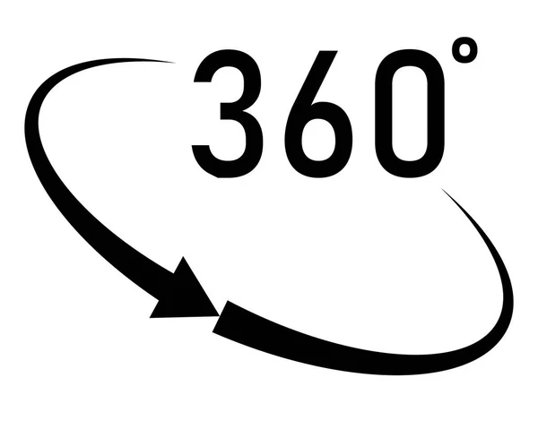 360 derece açı sembolü beyaz arka plan üzerinde trendy düz stilde. web sitesi tasarımı, logo, app, UI açısı 360 derece simgesi simgesi. açı 360 derece sembolü. 360 vektör simge dönüşü. 