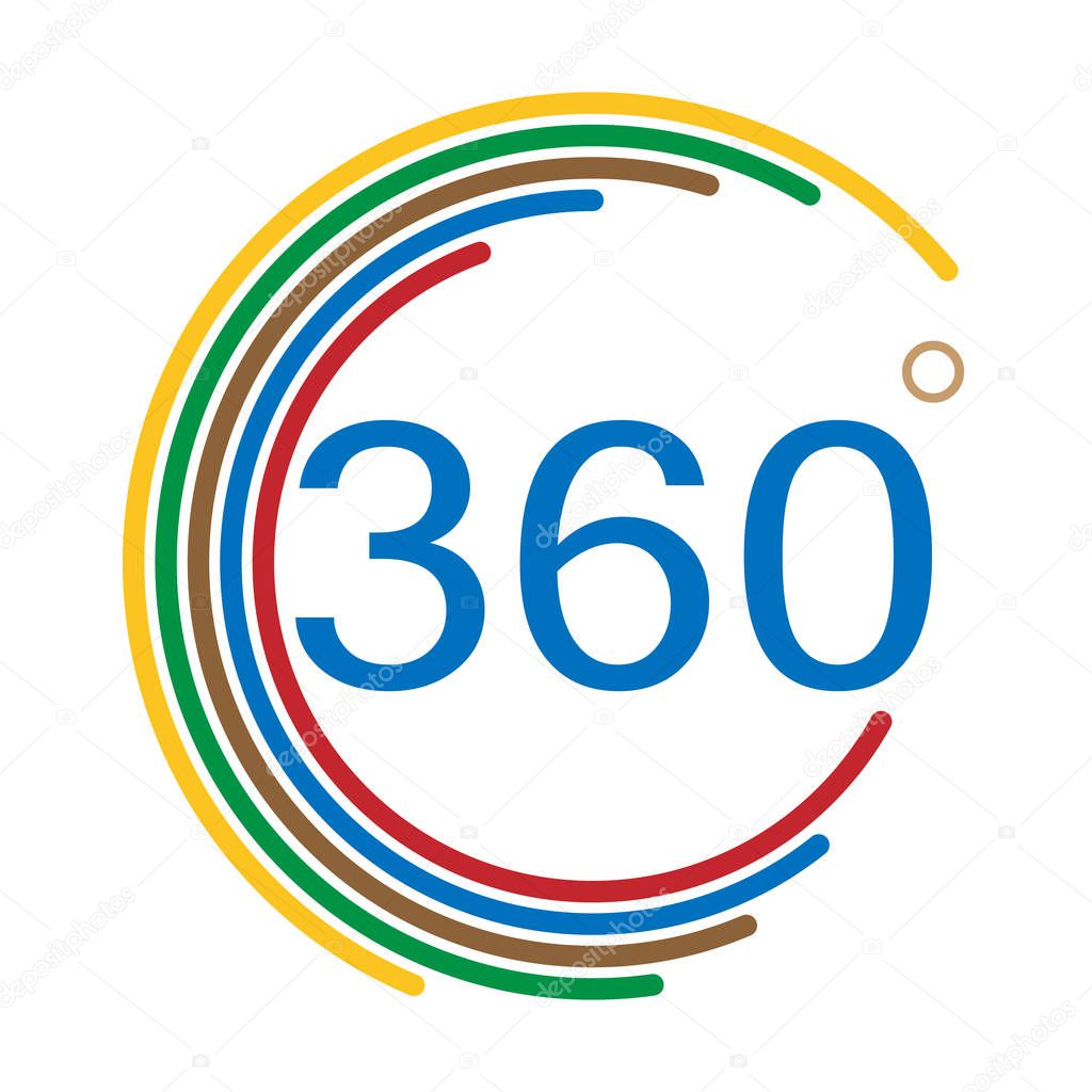 360 degrees angle sign on white background. flat style. angle 360 degrees icon for your web site design, logo, app, UI. 360 degrees angle sign.