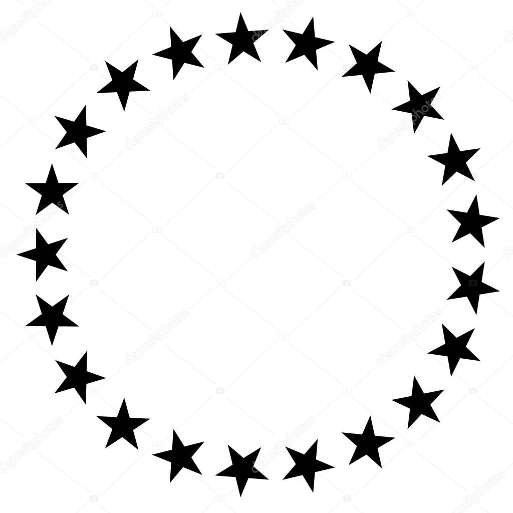 Stars in circle icon on white background. stars in circle design for diagram, infographics, chart, presentation, app, UI. flat style. stars border frame symbol. European Union sign.
