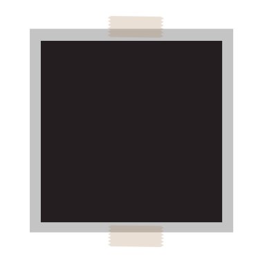 Vintage fotoğraf çerçevesi üzerinde yapışkan düz kenarlı. Beyaz arka plan üzerinde fotoğraf çerçevesi. 