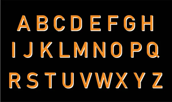 Vintage Retro Schrift Buchstabenalphabet Gelb Auf Weißem Hintergrund Schatten Schriftart — Stockvektor