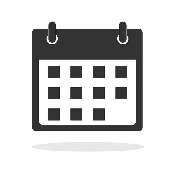 白い背景のトレンディなフラット スタイルのカレンダー アイコン あなたの Web サイトのデザイン アプリ のカレンダー アイコンのシンボル シャドウ — ストックベクタ