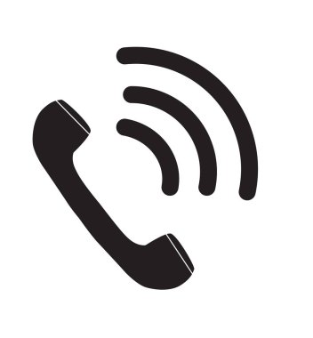 Beyaz arka plan üzerinde izole trendy düz stil telefon simgesini. Telefon simgesi. web sitesi tasarımı, logo, app, UI simgesi simgesi çift tıklatın. telefon zil işareti. 
