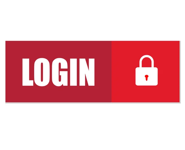 Pulsante Login Icona Login Sfondo Bianco Stile Piatto Simbolo Login — Vettoriale Stock