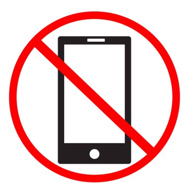 no cell phone sign on white background. no mobile phones icon design for your web site design, logo, app, UI. flat style. no phone symbol. no telephone sign clipart