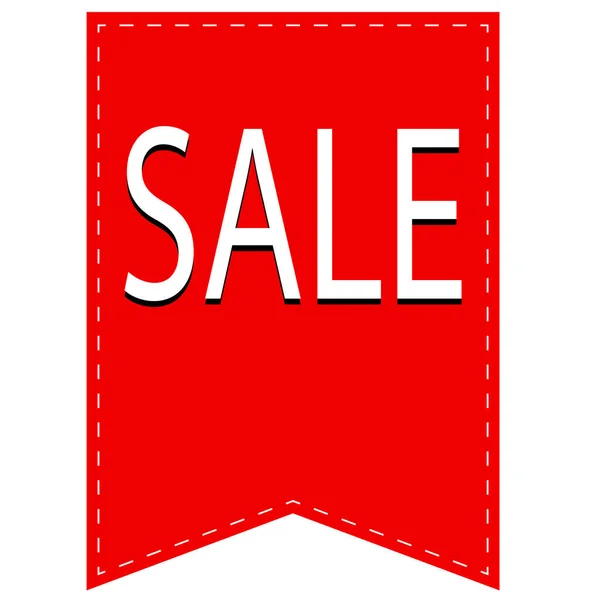 Πώληση Ετικέτα Προϊόντος Κόκκινο Λευκό Φόντο Επίπεδη Στυλ Πώληση Εικονίδιο — Διανυσματικό Αρχείο