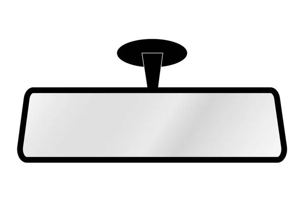 Rückspiegel Der Pkw Frontscheibe Auf Weißem Hintergrund Flachen Stil Rückspiegel — Stockvektor