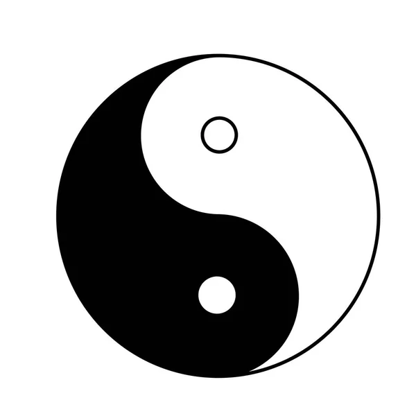 Ying Yang Ikonra Fehér Háttér Előtt Lapos Stílusú Ying Yang — Stock Vector