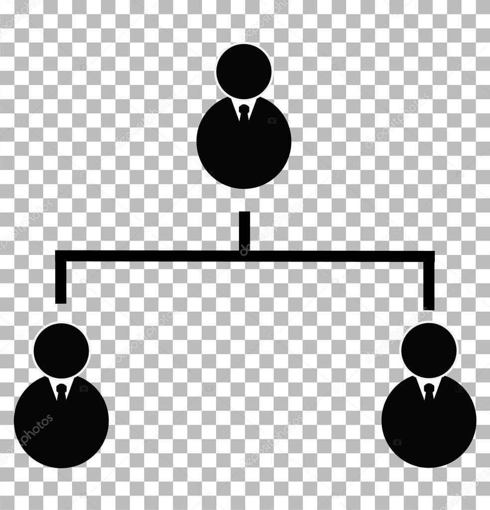 business hierarchical icon on transparent background. business h