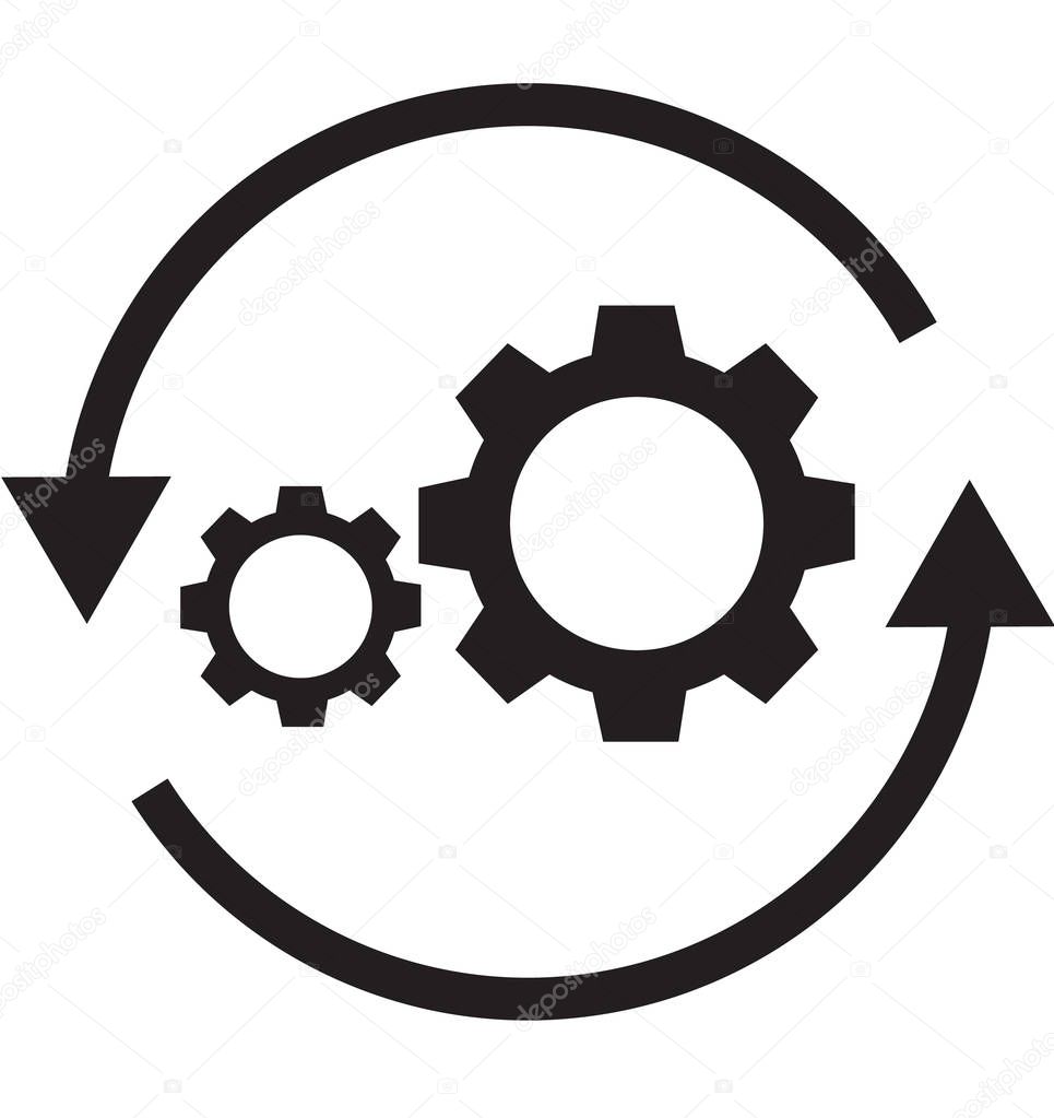 Workflow icon on white background. flat style. gear and arrow icon for your web site design, logo, app, UI. workflow automation icon. workflow concept sign.