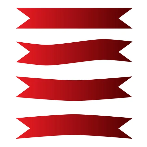 Czerwoną Wstążką Banner Ikona Białym Tle Czerwoną Wstążką Banner Vintage — Wektor stockowy