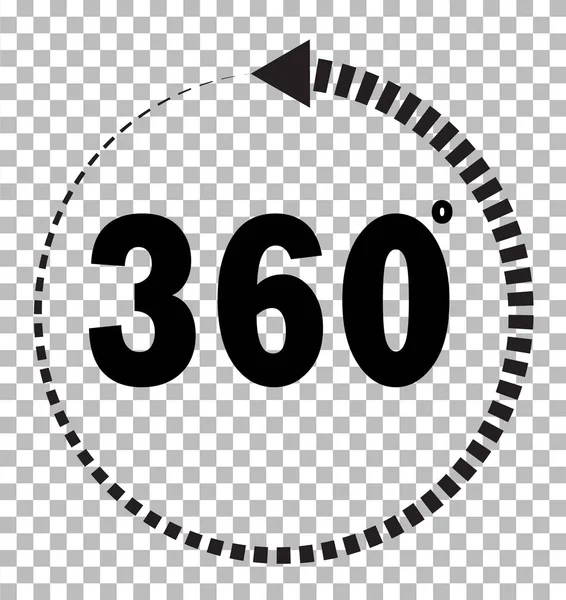 saydam arka plan 360 derece simgesi. düz stil. 360 derece işareti. web sitesi tasarımı, logo, app, Kullanıcı arabirimi için 360 santigrat simge döndürün. açı 360 derece simgesi.