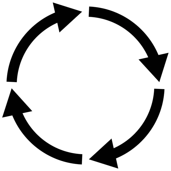 Proces Symbol Białym Tle Krok Cyklu Znak Strzałki Płaski Cykl — Wektor stockowy
