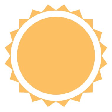 Beyaz arka plan üzerinde güneş simgesi. düz stil. web sitesi tasarımı, logo, app, Kullanıcı arabirimi için güneş simgesi. Yaz sembolü. güneş ışığı işareti.