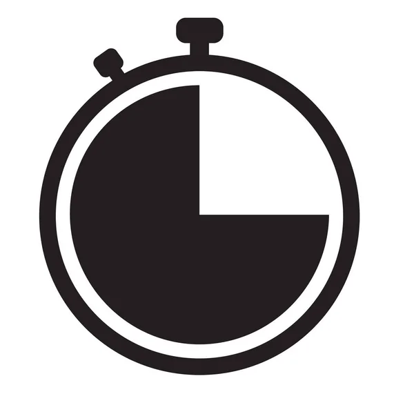 Beyaz Arka Planda Kronometre Simgesi Düz Stil Web Sitesi Tasarımı — Stok Vektör