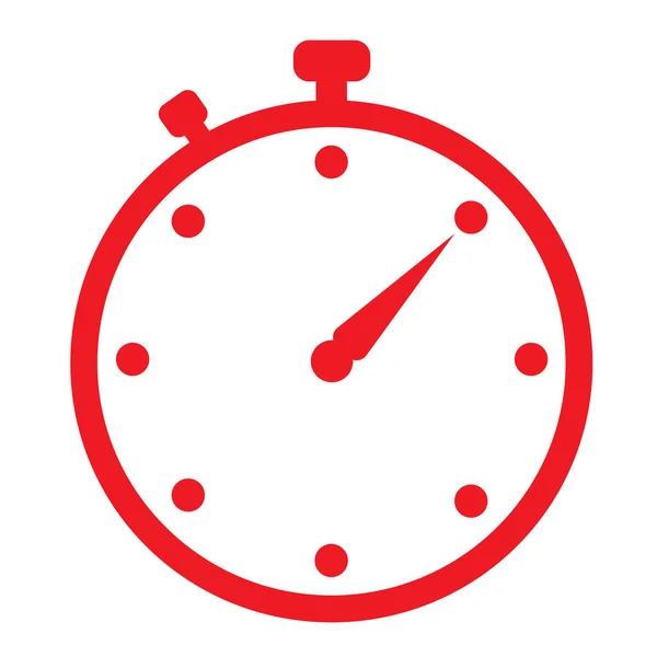 Rode Stopwatch Pictogram Witte Achtergrond Vlakke Stijl Stopwatch Pictogram Voor — Stockvector