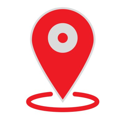 konumu harita simgesi beyaz arka plan üzerinde. düz stil. web sitesi tasarımı, logo, app, Kullanıcı arabirimi için konumu harita simgesi. GPS işaretçi işareti simgesi. GPS işaretçi işareti işareti