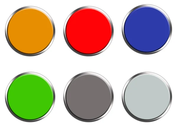 Conjunto Botones Web Color Sobre Fondo Blanco Estilo Plano Conjunto —  Fotos de Stock