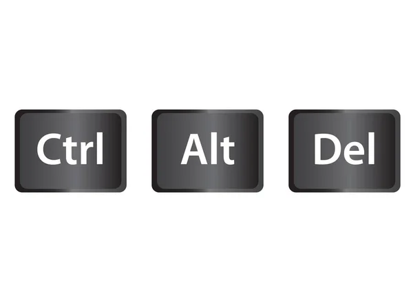 Ctrl, Alt ve Del beyaz arka plan üzerinde. düz tarzı. web sitesi tasarımı, logo, uygulama, Ui için klavye kısayol simgesi. bilgisayar simgesini düzeltmek için üç düğme. Ctrl, Alt ve Del Klavye düğme konsepti.