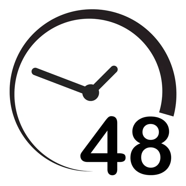 Horas Sobre Fondo Blanco Estilo Plano Horas Señal Pictograma Simple — Vector de stock