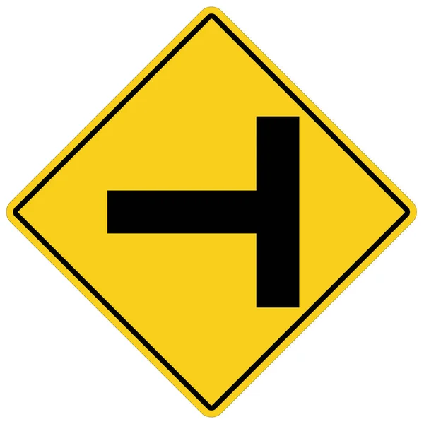白い背景の上の つの独立した標識 フラット スタイル あなたの Web サイトのデザイン アプリ の左折道路標識の警告 ジャンクション交通記号です — ストックベクタ