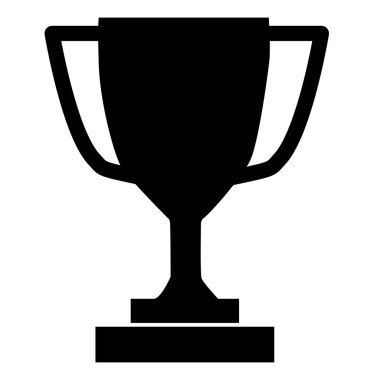 Kupa simgesi gri arka plan üzerinde. düz stil. Web sitesi tasarımı, logo, app, Kullanıcı arabirimi için kupa simgesi. Trophy Kupası sembolü. Kupa işareti Şampiyonlar. Şampiyonlar Kupası şarkı.