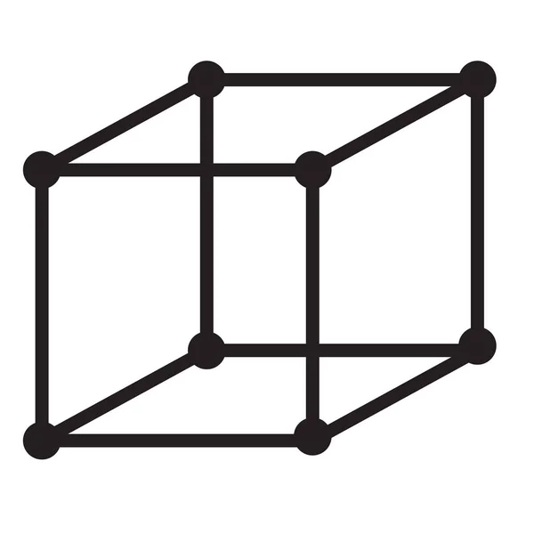白い背景の上のキューブのアイコン フラット スタイル あなたの Web サイトのデザイン アプリ のキューブのアイコン 分子記号です 分子記号 — ストックベクタ