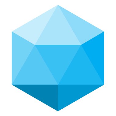 lowpoly logosu beyaz arka plan üzerinde. düz stil. lowpoly logo simge web sitesi tasarımı, logo, app, kullanıcı arabirimi için. Mavi lowpoly logo simge.