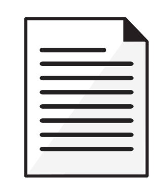 kağıt belge simgesi beyaz arka plan üzerinde. düz stil. kağıt belge simgesi web sitesi tasarımı, logo, app, kullanıcı arabirimi için. Beyaz Belge simgesi. sözleşme belge işareti. 