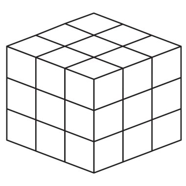 Matematik küp satırı simgesi beyaz arka plan üzerinde. düz stil. Matematik küp satırı simgesi web sitesi tasarımı, logo, app, kullanıcı arabirimi için. Glif sembolü. blok ve geometrik işareti. 