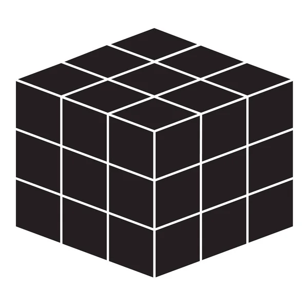 Maths Cube Ligne Icône Sur Fond Blanc Style Plat Icône — Image vectorielle