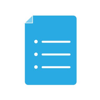 Beyaz arka planda mavi kağıt simgesi. düz stil. Formlar simgesi 