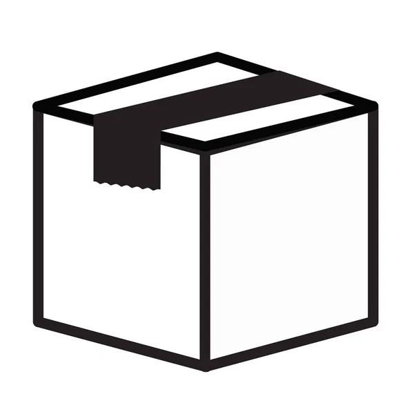 Icona della scatola a cubo chiuso su sfondo bianco. stile piatto. cucciolo chiuso — Vettoriale Stock