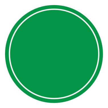 boş yeşil işareti. Beyaz arka planda boş yeşil sembolü. Boş 