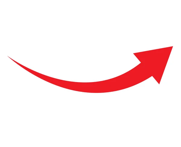 Červená ikona šipky na bílém pozadí. plochý styl. ikona šipky pro y — Stockový vektor