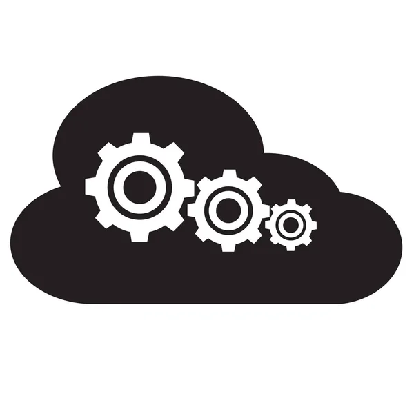 Einstellungen des Cloud-Speichersymbols auf weißem Hintergrund. flachen Stil. Cloud-Computing-Symbol für Ihre Website-Design, Logo, App, ui. Einstellungen des Cloud-Speichersymbols. Zeichen für Cloud Computing. — Stockvektor