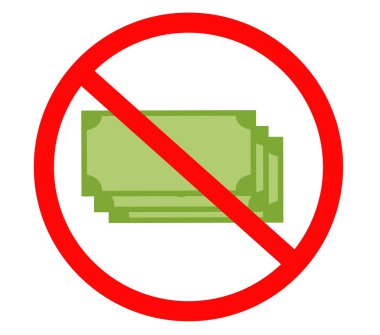 Beyaz arka planda hiçbir banka simgesi. düz stil. Web sitesi tasarım, logo, uygulama, UI için para simgesi.