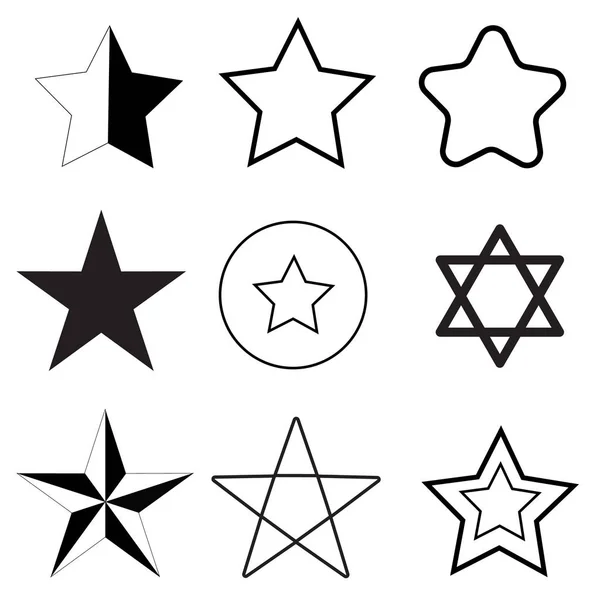 Icône étoiles sur fond blanc. style plat. icône étoiles pour la conception de votre site Web, logo, application, interface utilisateur. symbole des étoiles noires. ensemble des étoiles signe . — Image vectorielle