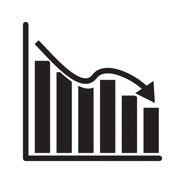 graph chart icon on white background. flat style. declining graph icon for your web site design, logo, app, UI. graph symbol. graph chart sign.